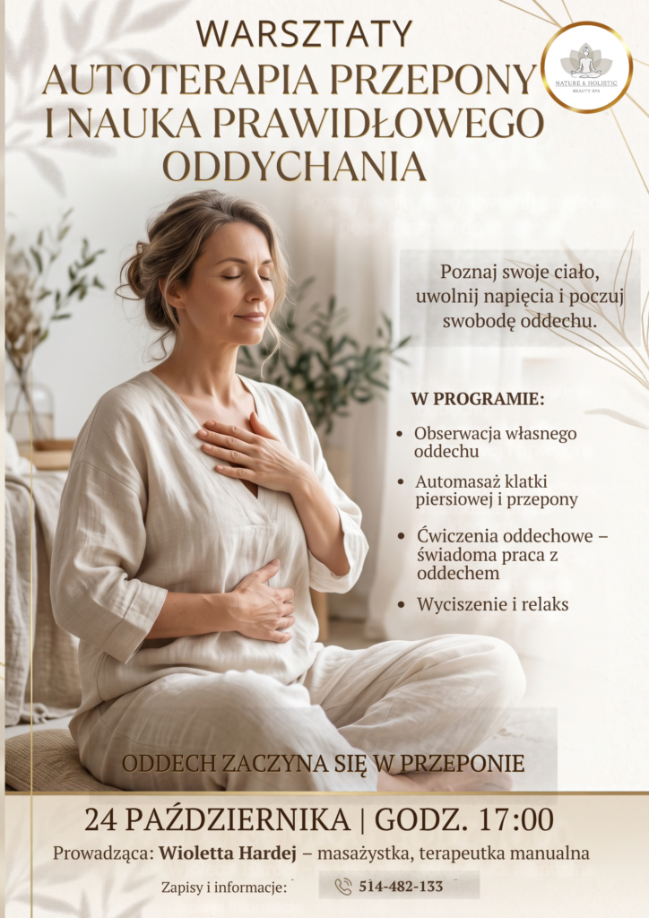 Plakat: Autoterapia przepony i nauka prawidłowego oddychania